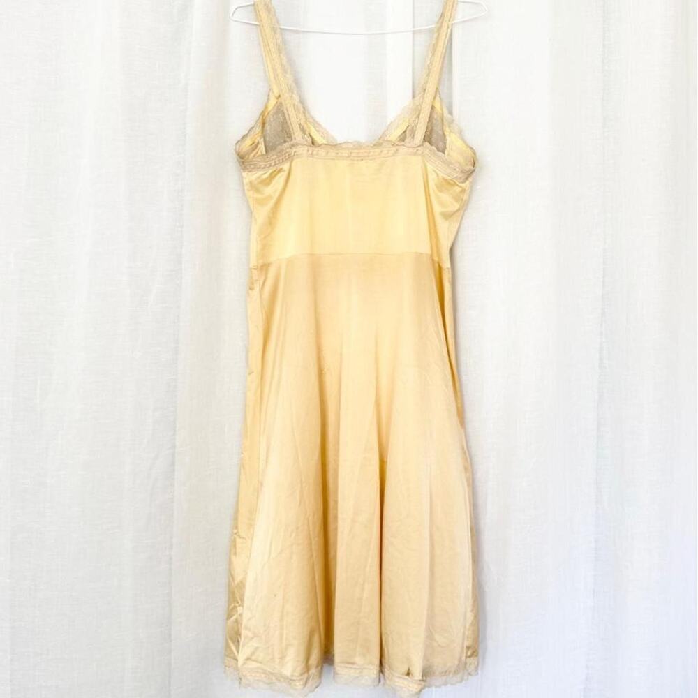 ✧ Rare Vintage Lace Underwire Slip Dress ✧ cream satin lingerie mini dress - Picture 4 of 7